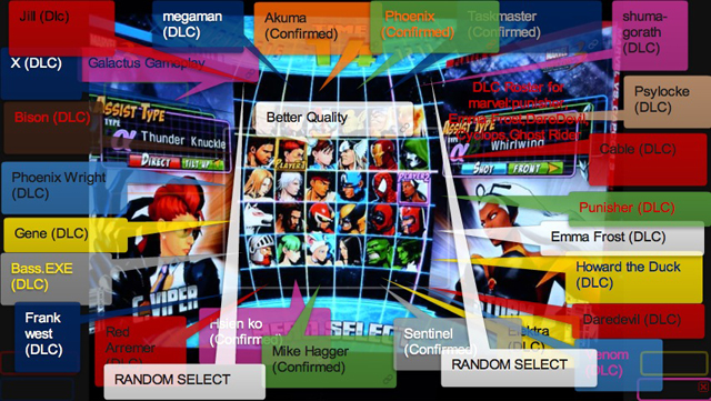 seleccion personaje marvel capcom 3