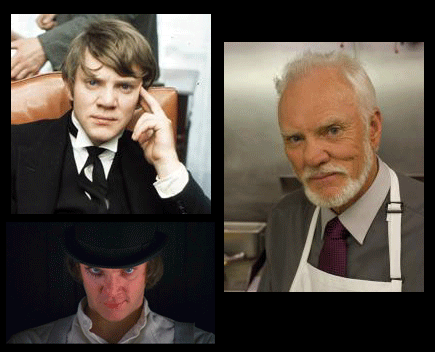 Malcom MacDowell es Alex y Linderman
